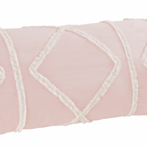 Boho Fringe Blush Pink and Ivory Collection Full Length Body Pillow Cover - alt image 3