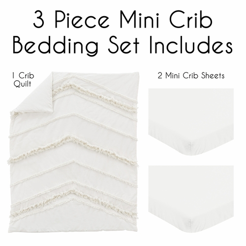 Boho Fringe Collection 3 Piece Mini Crib Bedding Set - alt image 1
