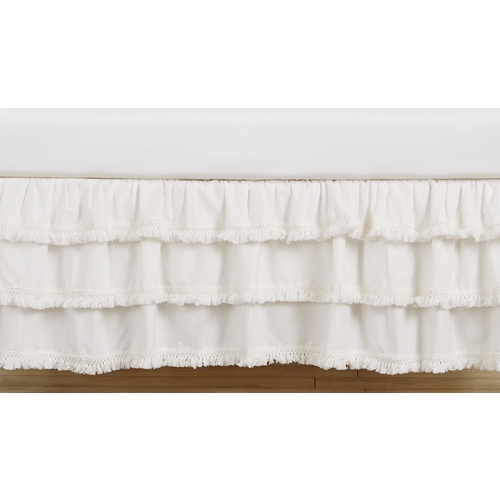 Boho Fringe Collection 3 Tiered Crib Bed Skirt