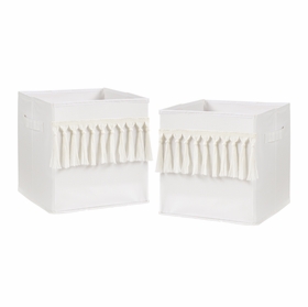 Boho Fringe Collection Foldable Fabric Storage Bins