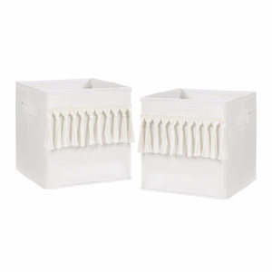 Boho Fringe Collection Foldable Fabric Storage Bins