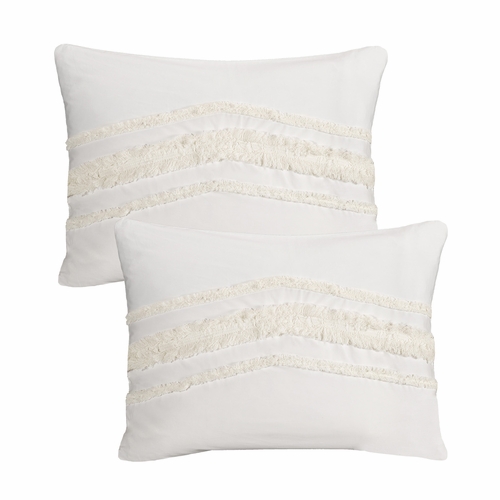 Boho Fringe Collection Pillow Sham Covers - 2 Pack Set