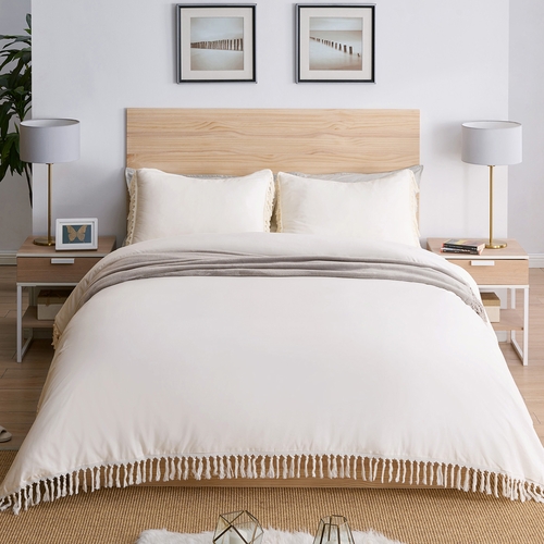 Boho Fringe Collection Queen Duvet Cover Bedding Set - alt image 2