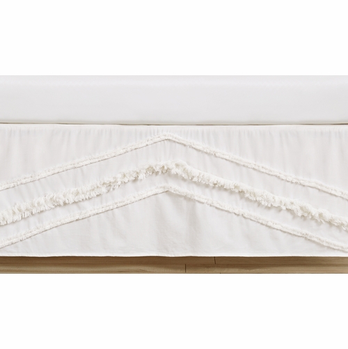 Boho Fringe Collection Tufted Crib Bed Skirt