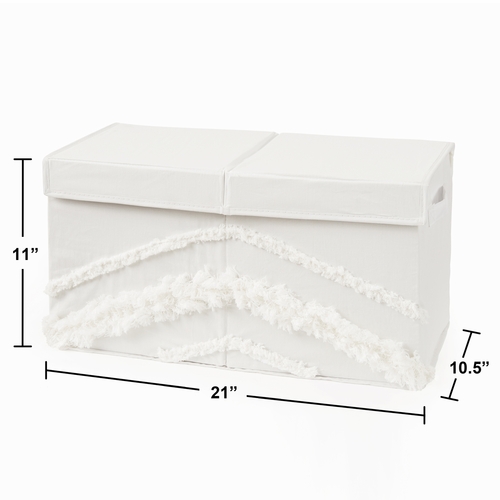 Boho Fringe Collection Tufted Fabric Toy Bin Storage - alt image 2