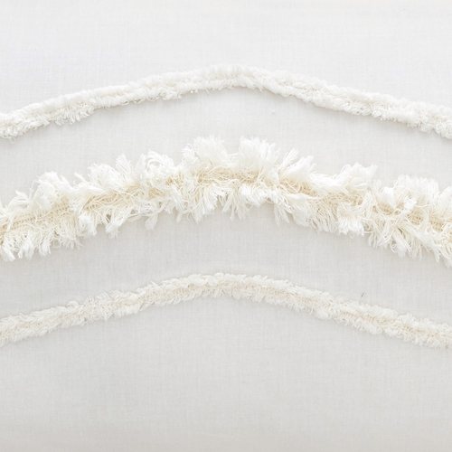 Boho Fringe Collection Tufted Ivory Queen Duvet Cover Bedding Set - alt image 4