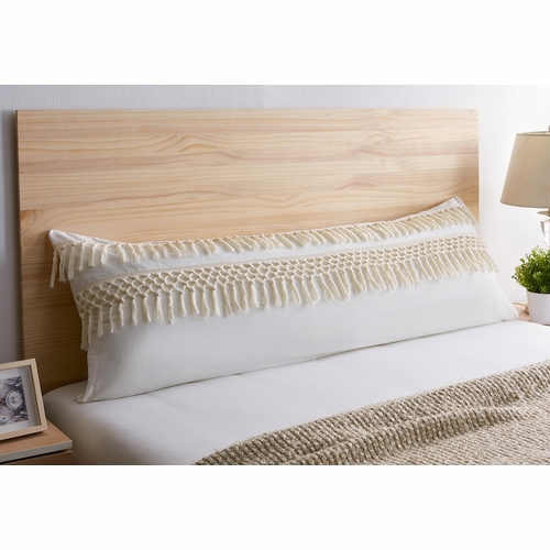 Boho Fringe Collection Tufted Tassel Full Length Body Pillow Cover