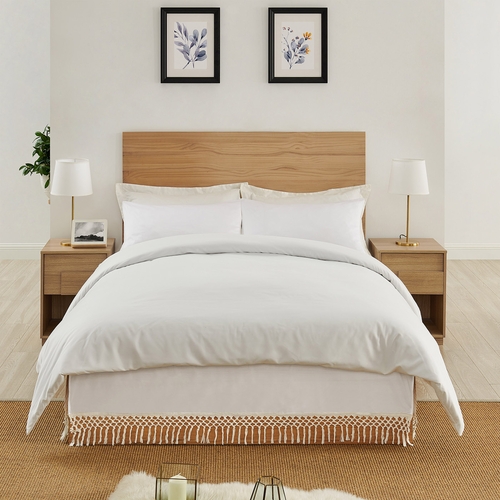 Boho Fringe Collection Tufted Tassel Queen Bed Skirt - alt image 2