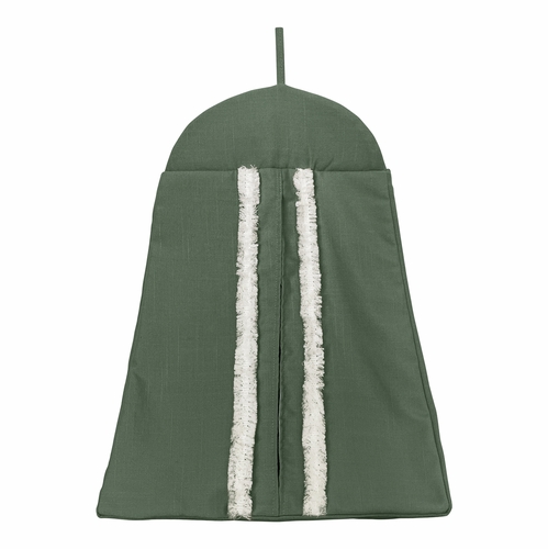 Boho Fringe Dark Green and Ivory Collection 4 Piece Crib Bedding - alt image 5