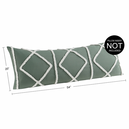 Boho Fringe Dark Green and Ivory Collection Full Length Body Pillow Cover - alt image 2