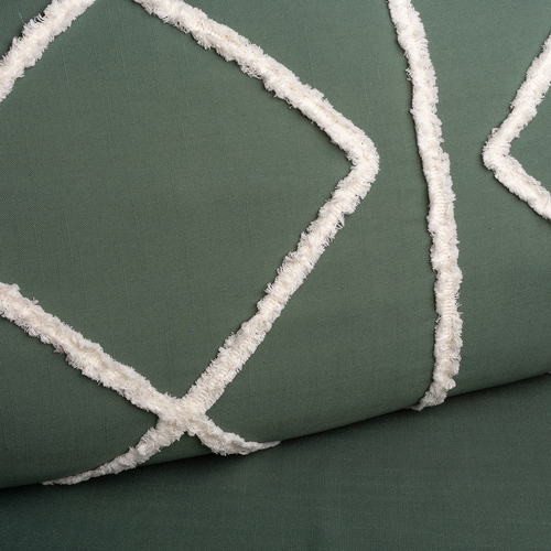 Boho Fringe Dark Green and Ivory Collection Full Length Body Pillow Cover - alt image 3