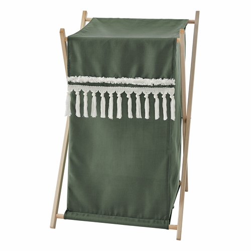 Boho Fringe Dark Green and Ivory Collection Hamper