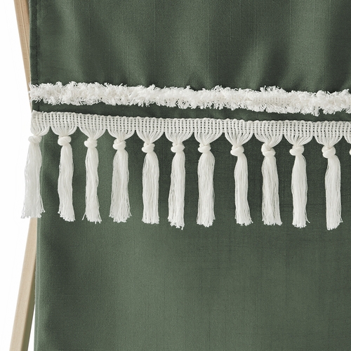 Boho Fringe Dark Green and Ivory Collection Hamper - alt image 2