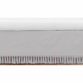 Boho Fringe Grey Collection Crib Bed Skirt