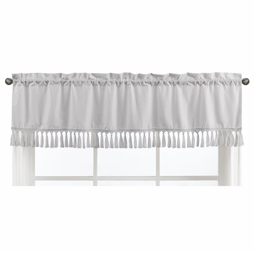 Boho Fringe Grey Collection Window Valance