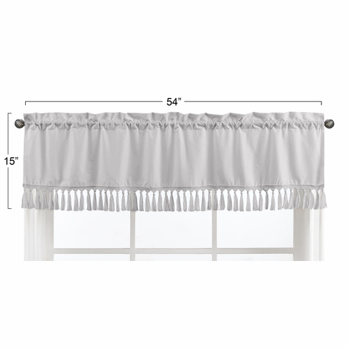 Boho Fringe Grey Collection Window Valance - alt image 2
