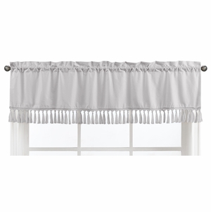 Boho Fringe Grey Collection Window Valance