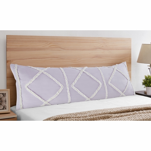 Boho Fringe Lavender Purple and Ivory Collection Full Length Body Pillow Cover