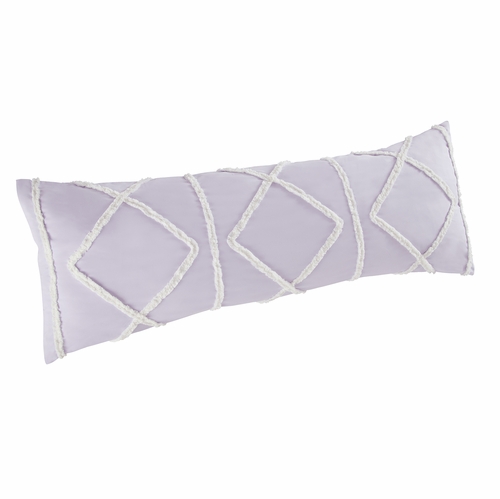 Boho Fringe Lavender Purple and Ivory Collection Full Length Body Pillow Cover - alt image 1