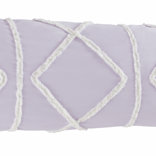 Boho Fringe Lavender Purple and Ivory Collection Full Length Body Pillow Cover - alt image 3