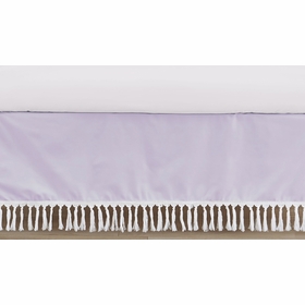 Boho Fringe Lavender Purple and White Collection Crib Bed Skirt