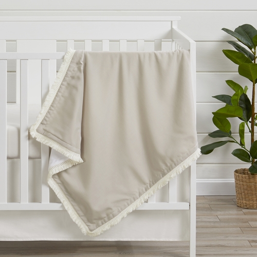 Boho Fringe Linen Collection Baby Blanket - alt image 1