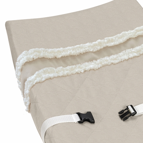 Boho Fringe Linen Collection Changing Pad Cover - alt image 3
