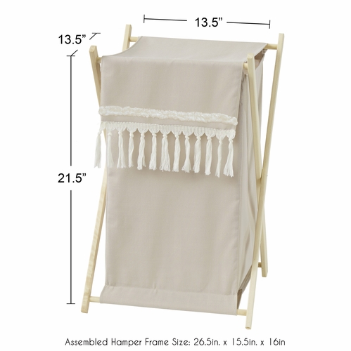 Boho Fringe Linen Collection Hamper - alt image 3