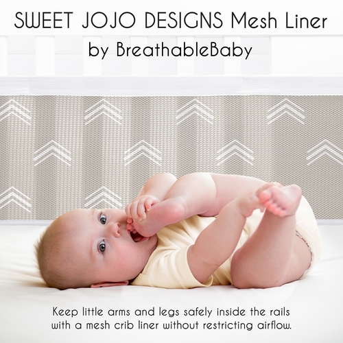 Boho Fringe Linen Collection Sweet Jojo Designs + BreathableBaby Breathable Mesh Crib Liner - alt image 2