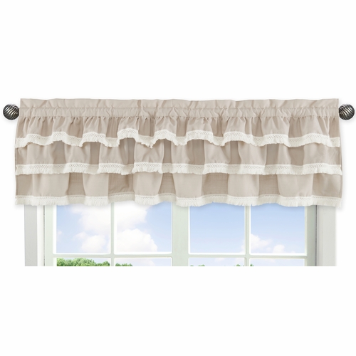 Boho Fringe Linen Collection Tiered Window Valance