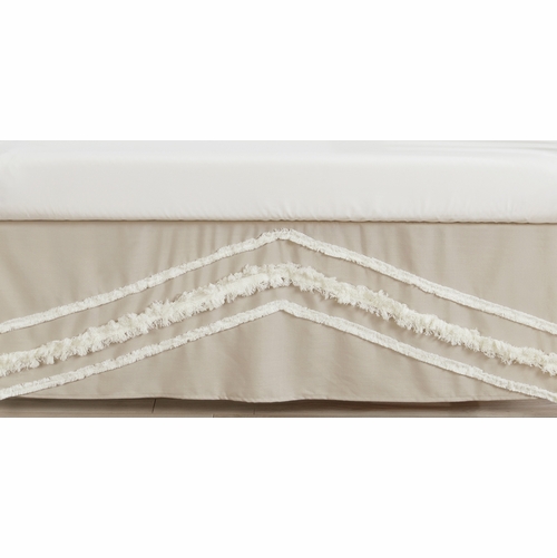 Boho Fringe Linen Collection Tufted Crib Bed Skirt