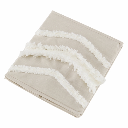 Boho Fringe Linen Collection Tufted Foldable Fabric Storage Bins - alt image 3