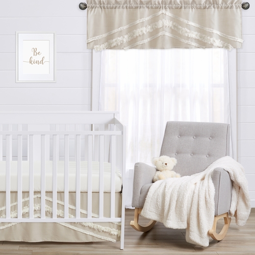 Boho Fringe Linen Collection Tufted Window Valance - alt image 2