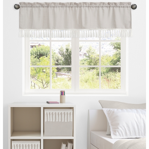 Boho Fringe Linen Collection Window Valance - alt image 1