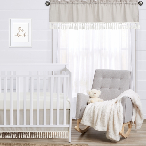 Boho Fringe Linen Collection Window Valance - alt image 2