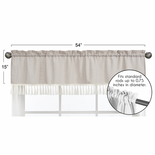 Boho Fringe Linen Collection Window Valance - alt image 4