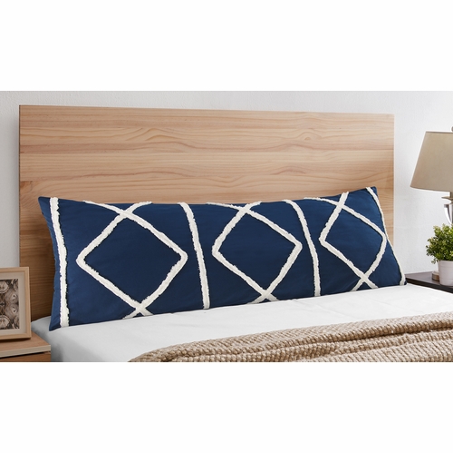Boho Fringe Navy Blue and Ivory Collection Full Length Body Pillow Cover