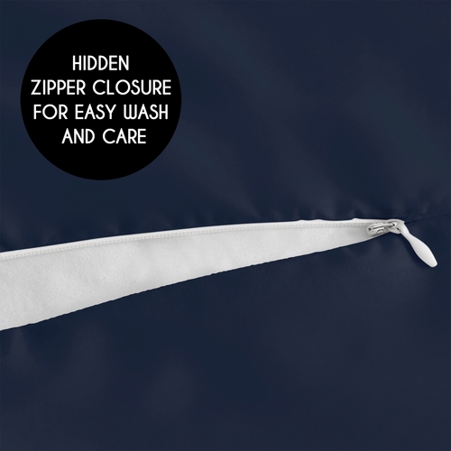 Boho Fringe Navy Blue and Ivory Collection Full Length Body Pillow Cover - alt image 4