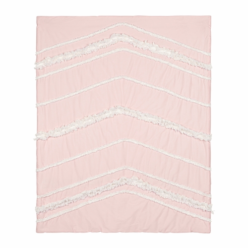 Boho Fringe Pink and Ivory Collection 4 Piece Crib Bedding - alt image 2
