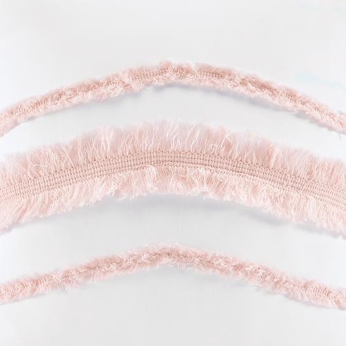Boho Fringe Pink and White Collection Window Panels - Set of 2 - alt image 2