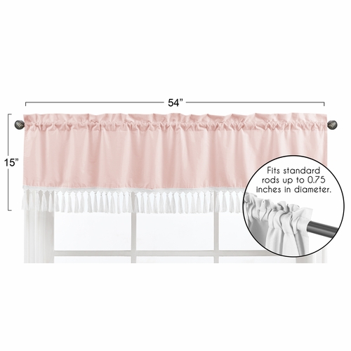 Boho Fringe Pink Collection Window Valance - alt image 4