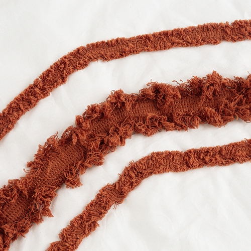 Boho Fringe Rust Orange and Ivory Collection 4 Piece Crib Bedding - alt image 3