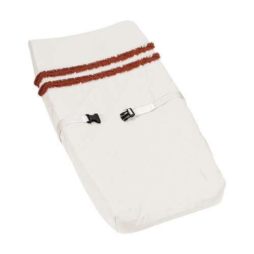 Boho Fringe Rust Orange and Ivory Collection Changing Pad Cover