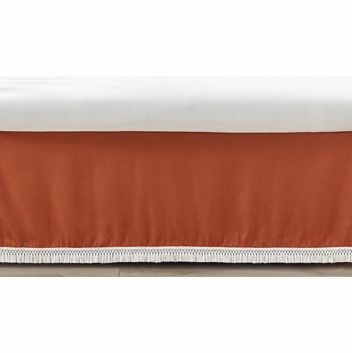 Boho Fringe Rust Orange and Ivory Collection Crib Bed Skirt