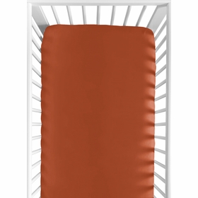 Boho Fringe Rust Orange and Ivory Collection Crib Sheet