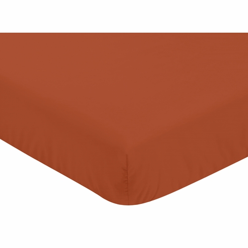 Boho Fringe Rust Orange and Ivory Collection Crib Sheet - alt image 2