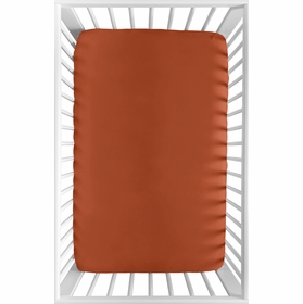 Boho Fringe Rust Orange and Ivory Collection Mini Crib Sheet
