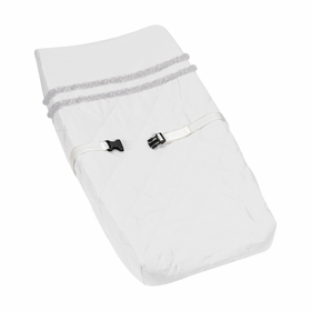 Boho Fringe White and Grey Collection Changing Pad Cover