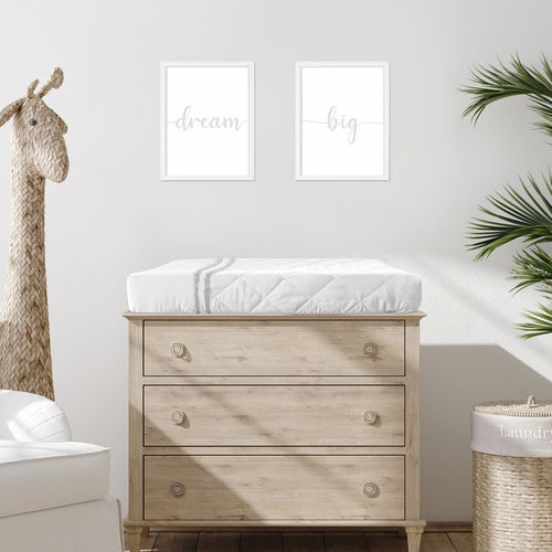 Boho Fringe White and Grey Collection Changing Pad Cover - alt image 1