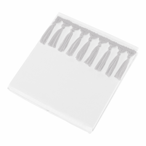 Boho Fringe White and Grey Collection Fabric Toy Bin Storage - alt image 3